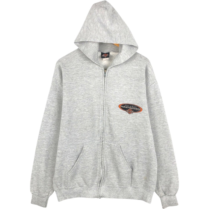 Harley-Davidson Sweat Full Zip Hoodie Men's L size cotton gray type Vintage Second Hand