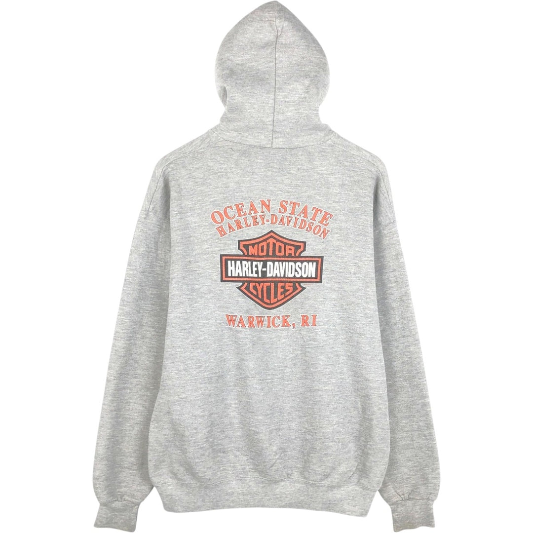 Harley-Davidson Sweat Full Zip Hoodie Men's L size cotton gray type Vintage Second Hand