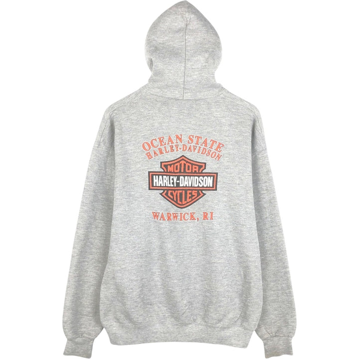 Harley-Davidson Sweat Full Zip Hoodie Men's L size cotton gray type Vintage Second Hand