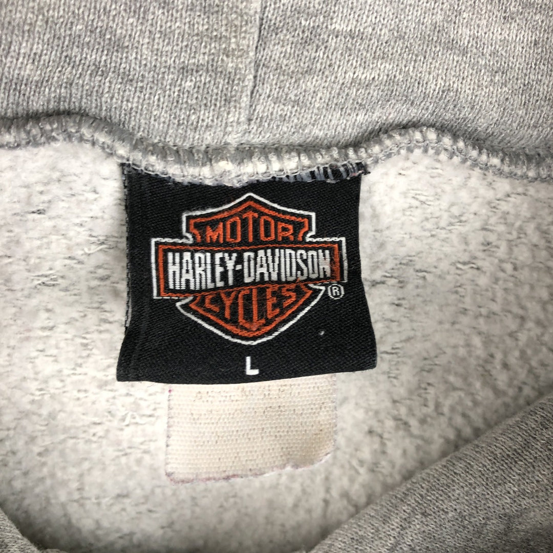Harley-Davidson Sweat Full Zip Hoodie Men's L size cotton gray type Vintage Second Hand