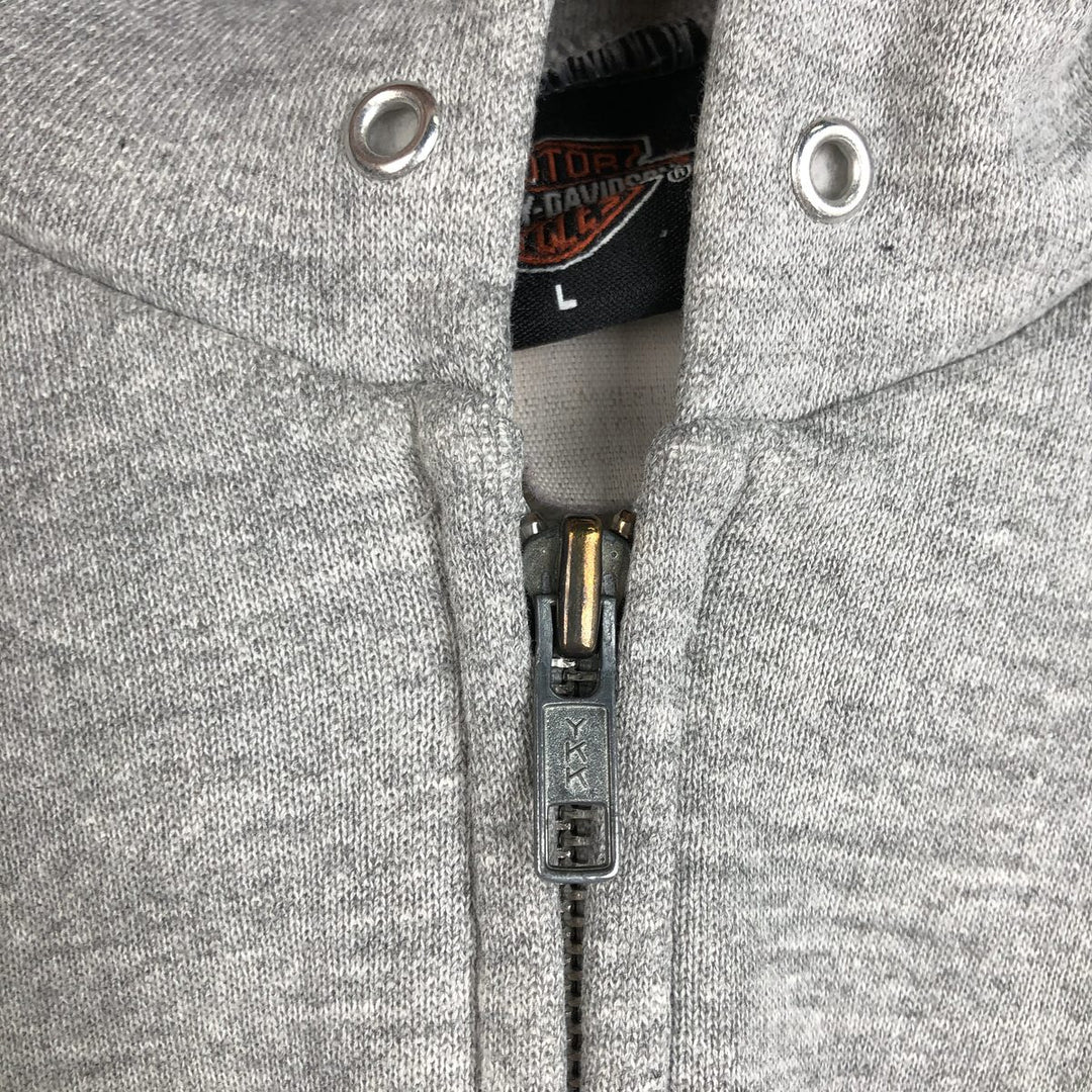 Harley-Davidson Sweat Full Zip Hoodie Men's L size cotton gray type Vintage Second Hand
