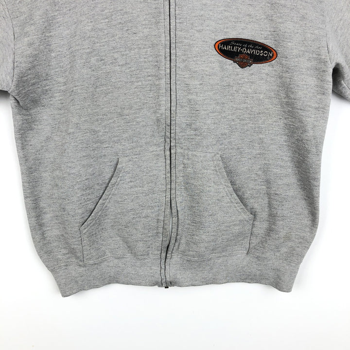 Harley-Davidson Sweat Full Zip Hoodie Men's L size cotton gray type Vintage Second Hand