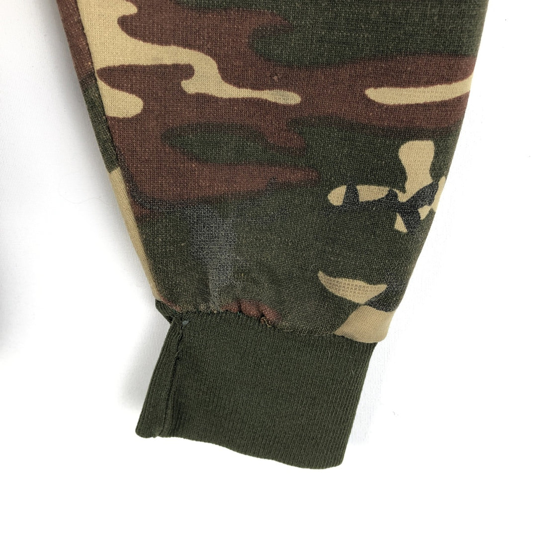 Camouflage Woodland Camo Sweat Full Zip Hoodie Men's XL polyester Khaki type Vintage Second Hand