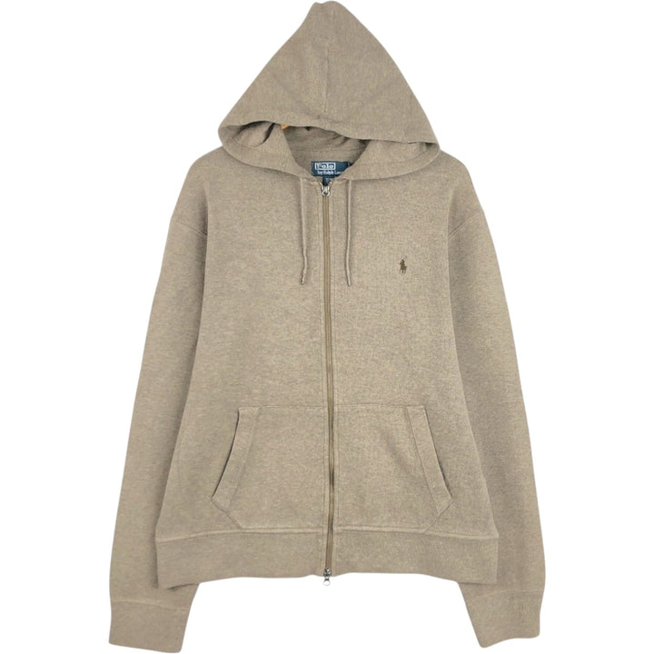 Ralph Lauren POLO by Ralph Lauren Sweat Full Zip Hoodie Men's XL cotton beige type brown Vintage Second Hand