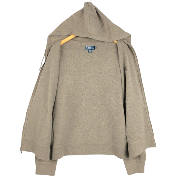 Ralph Lauren POLO by Ralph Lauren Sweat Full Zip Hoodie Men's XL cotton beige type brown Vintage Second Hand