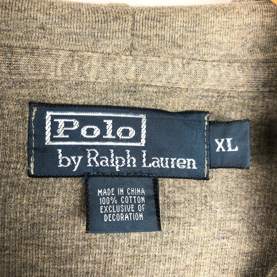 Ralph Lauren POLO by Ralph Lauren Sweat Full Zip Hoodie Men's XL cotton beige type brown Vintage Second Hand