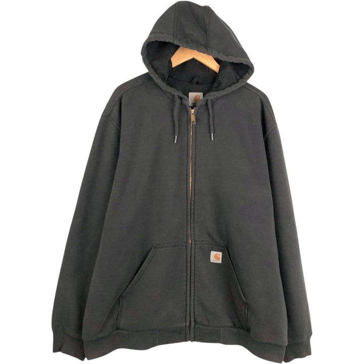 Carhartt RAIN DEFENDER Full-Zip Sweatshirt Hoodie (Men's Size XL) cotton Charcoal Vintage Second Hand