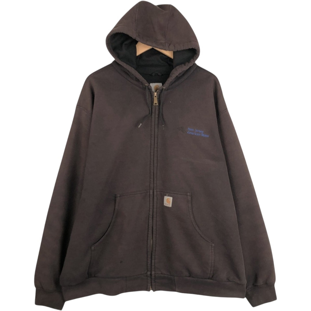 Carhartt Advertising Sweat Full-Zip Hoodie, Men's Size XXL (approx.) unclear brown type Vintage Second Hand