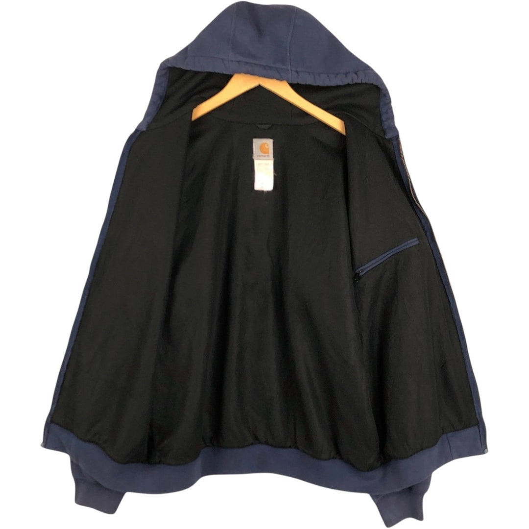 Carhartt Sweat Full Zip Hoodie Men's L size cotton navy blue type Vintage Second Hand