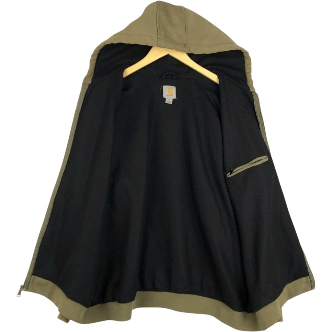 Carhartt Sweat Full Zip Hoodie Men's XL cotton Khaki type Vintage Second Hand