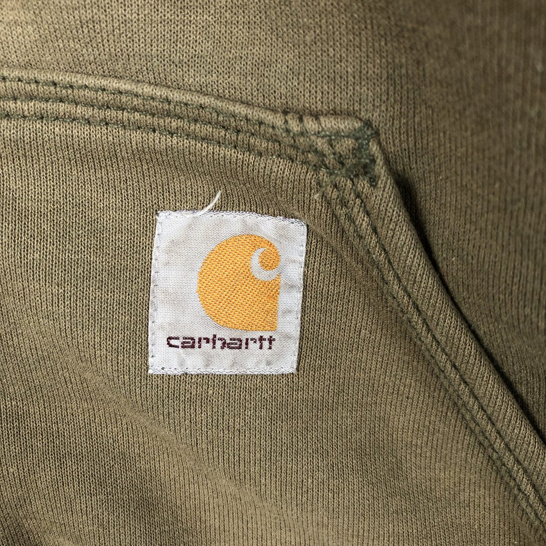 Carhartt Sweat Full Zip Hoodie Men's XL cotton Khaki type Vintage Second Hand