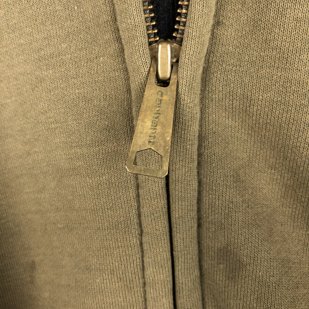 Carhartt Sweat Full Zip Hoodie Men's XL cotton Khaki type Vintage Second Hand
