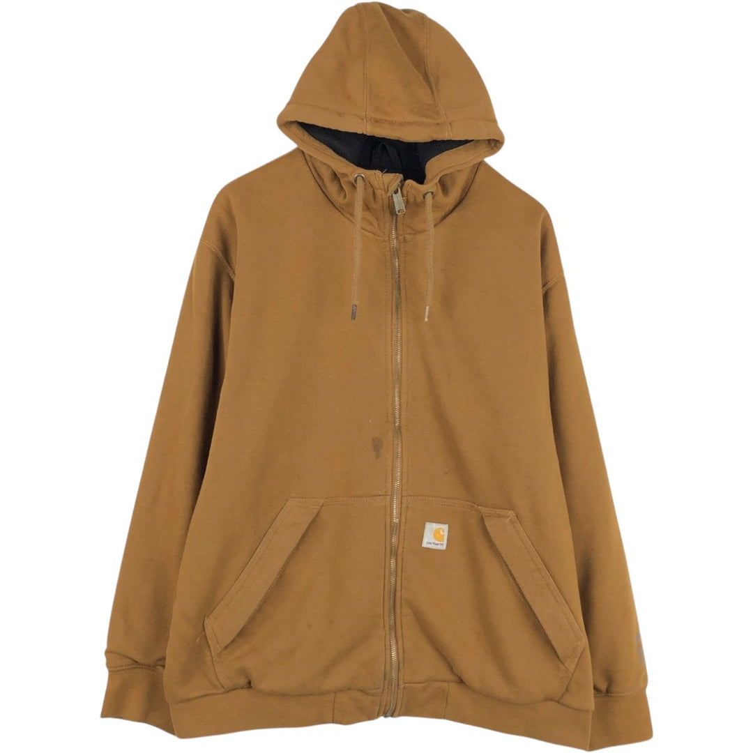 Carhartt Sweat Full Zip Hoodie Men's L size cotton brown type Vintage Second Hand
