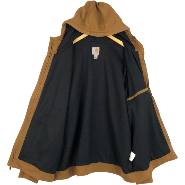 Carhartt Sweat Full Zip Hoodie Men's L size cotton brown type Vintage Second Hand