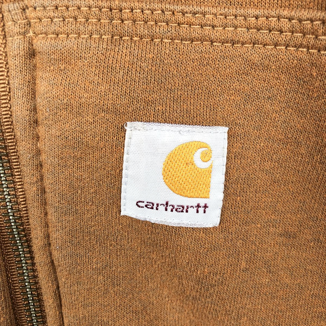 Carhartt Sweat Full Zip Hoodie Men's L size cotton brown type Vintage Second Hand