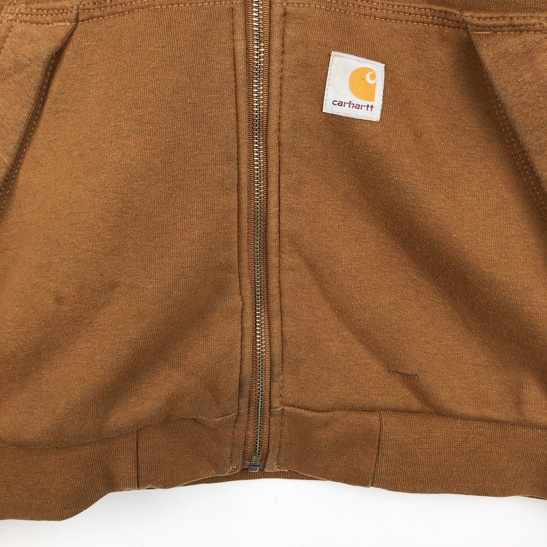 Carhartt Sweat Full Zip Hoodie Men's L size cotton brown type Vintage Second Hand