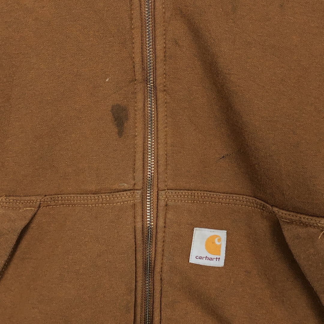 Carhartt Sweat Full Zip Hoodie Men's L size cotton brown type Vintage Second Hand