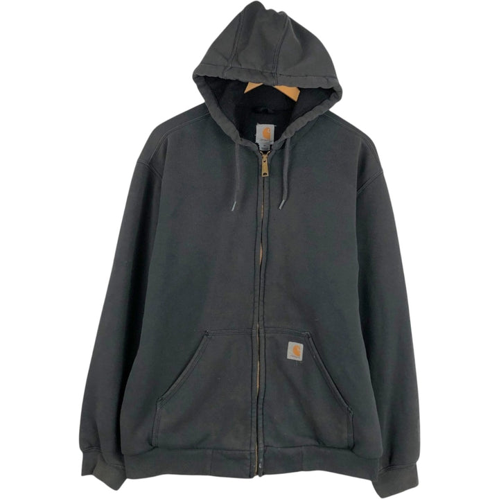 Carhartt Sweat Full Zip Hoodie, Men's M cotton black type Vintage Second Hand