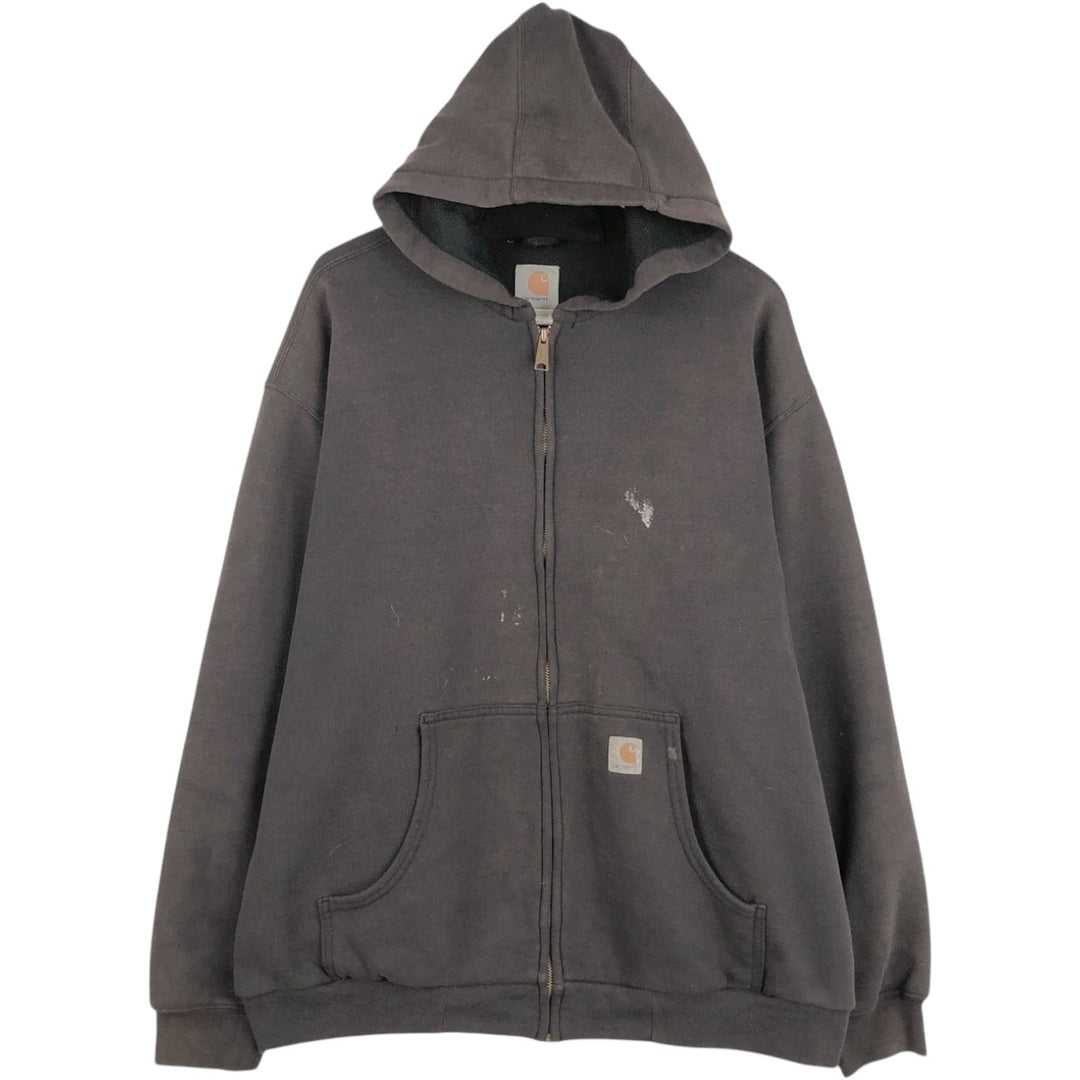 Carhartt Sweat Full Zip Hoodie Men's XL cotton black type Vintage Second Hand
