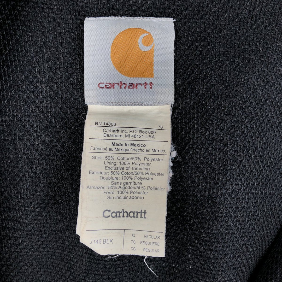 Carhartt Sweat Full Zip Hoodie Men's XL cotton black type Vintage Second Hand