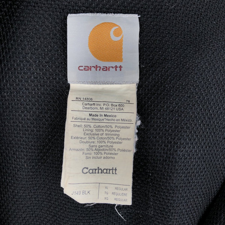 Carhartt Sweat Full Zip Hoodie Men's XL cotton black type Vintage Second Hand