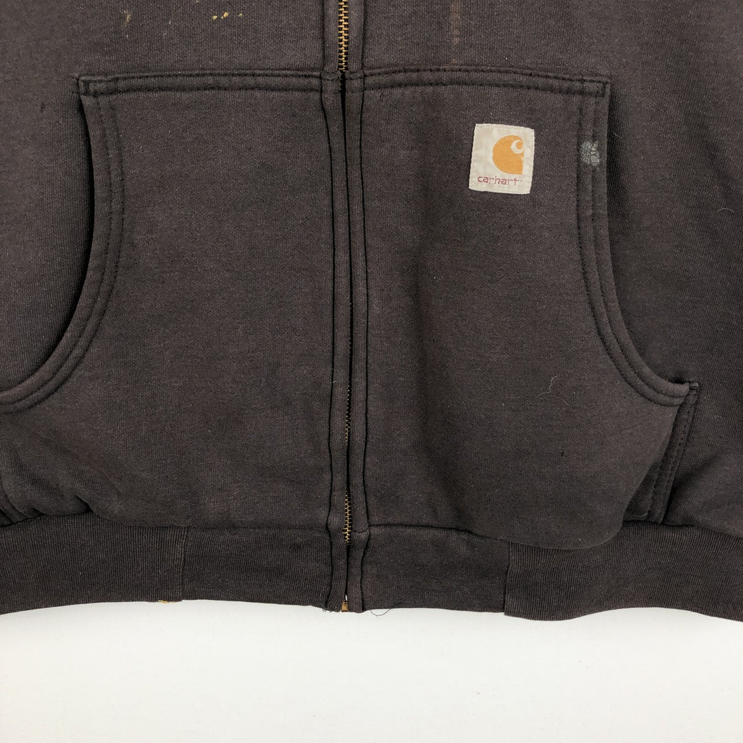 Carhartt Sweat Full Zip Hoodie Men's XL cotton black type Vintage Second Hand
