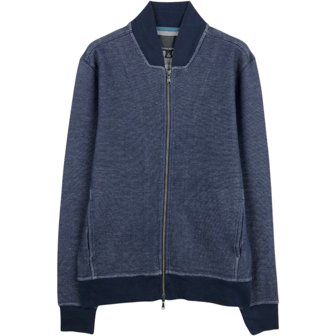 2000'S Banana Republic Full-Zip Sweatshirt (Men's Size M) cotton navy blue type Vintage Second Hand