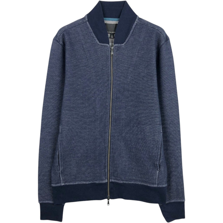 2000'S Banana Republic Full-Zip Sweatshirt (Men's Size M) cotton navy blue type Vintage Second Hand