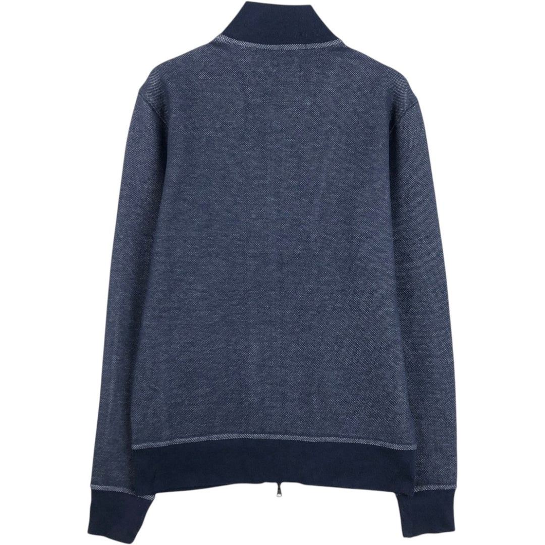 2000'S Banana Republic Full-Zip Sweatshirt (Men's Size M) cotton navy blue type Vintage Second Hand