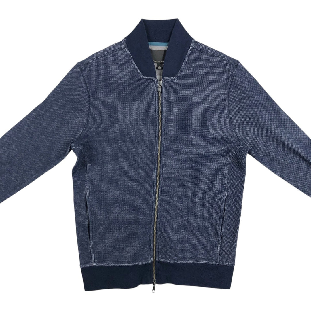 2000'S Banana Republic Full-Zip Sweatshirt (Men's Size M) cotton navy blue type Vintage Second Hand