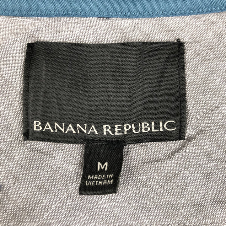 2000'S Banana Republic Full-Zip Sweatshirt (Men's Size M) cotton navy blue type Vintage Second Hand