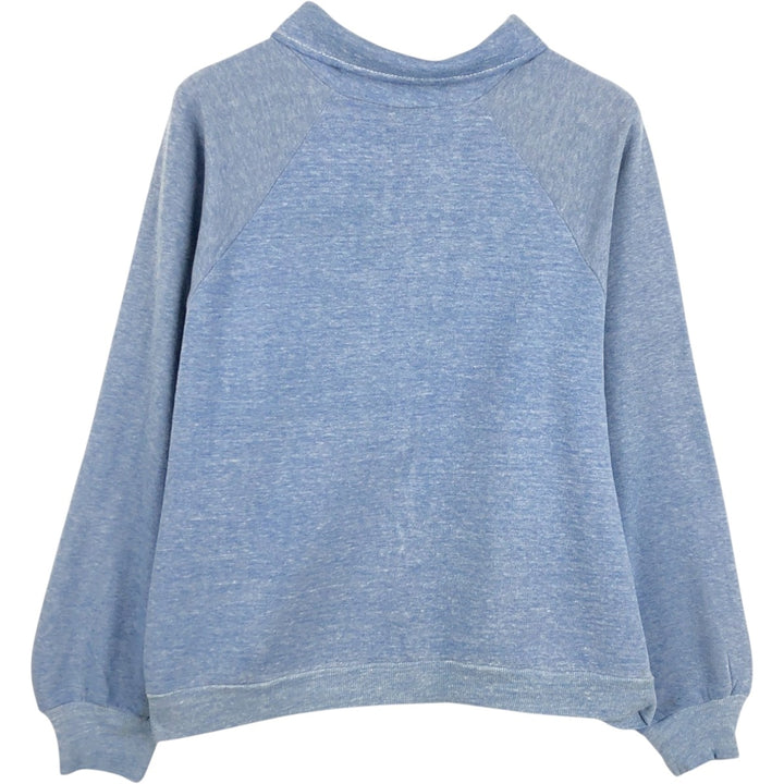 70s-80'S Sportswear Collared Full-Zip Sweatshirt, Men's Size L (Equivalent), Vintage cotton blue type Vintage Second Hand