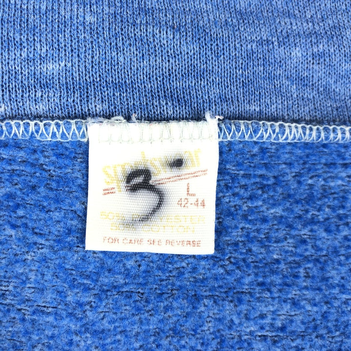 70s-80'S Sportswear Collared Full-Zip Sweatshirt, Men's Size L (Equivalent), Vintage cotton blue type Vintage Second Hand