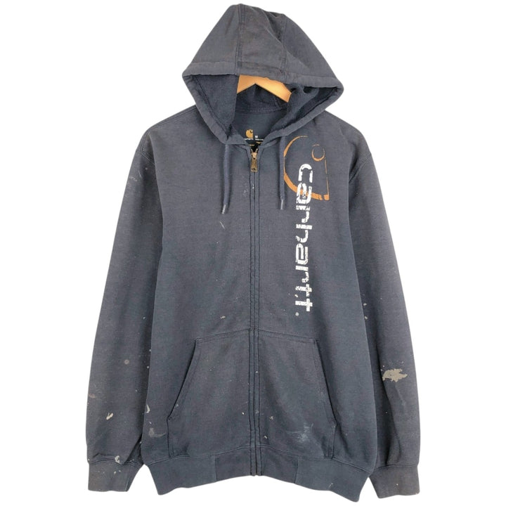 Carhartt Sweat Full Zip Hoodie, Men's M unclear navy blue type Vintage Second Hand