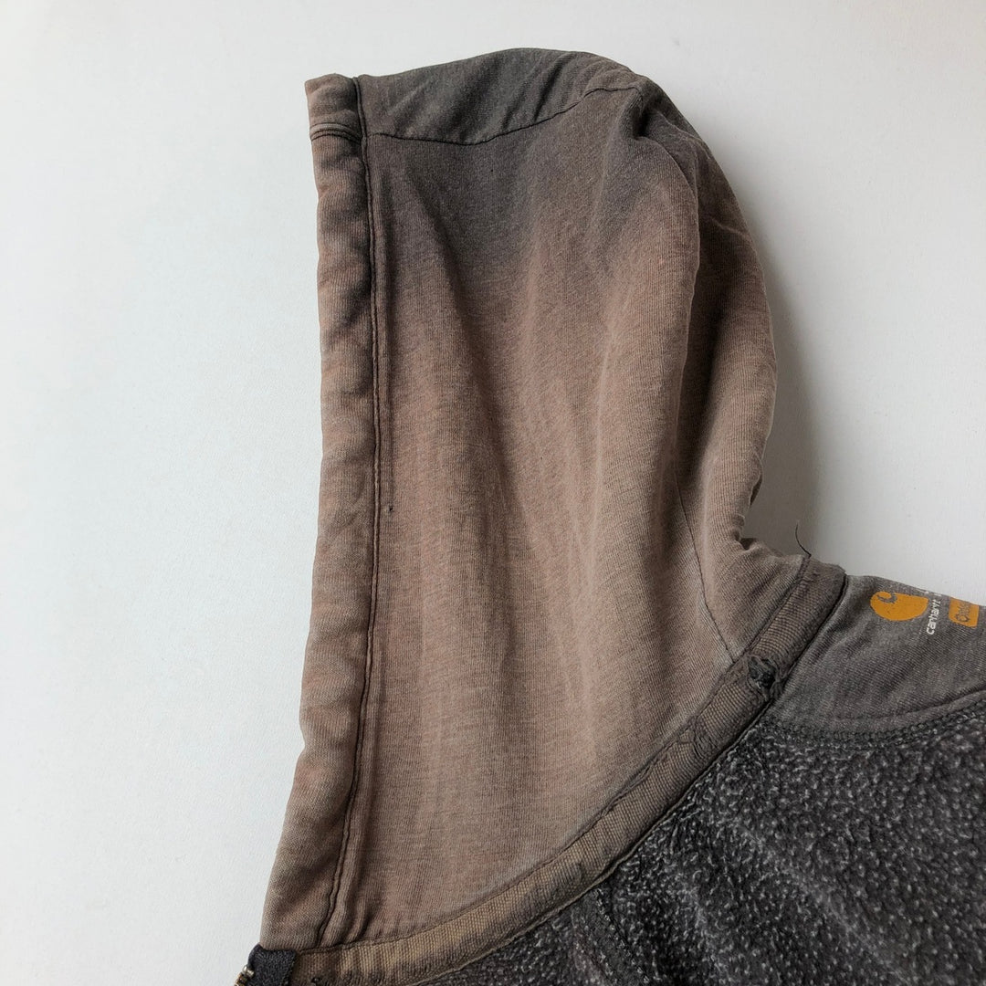 Carhartt ORIGINAL FIT Sweat Full Zip Hoodie, Men's L size cotton Charcoal Vintage Second Hand