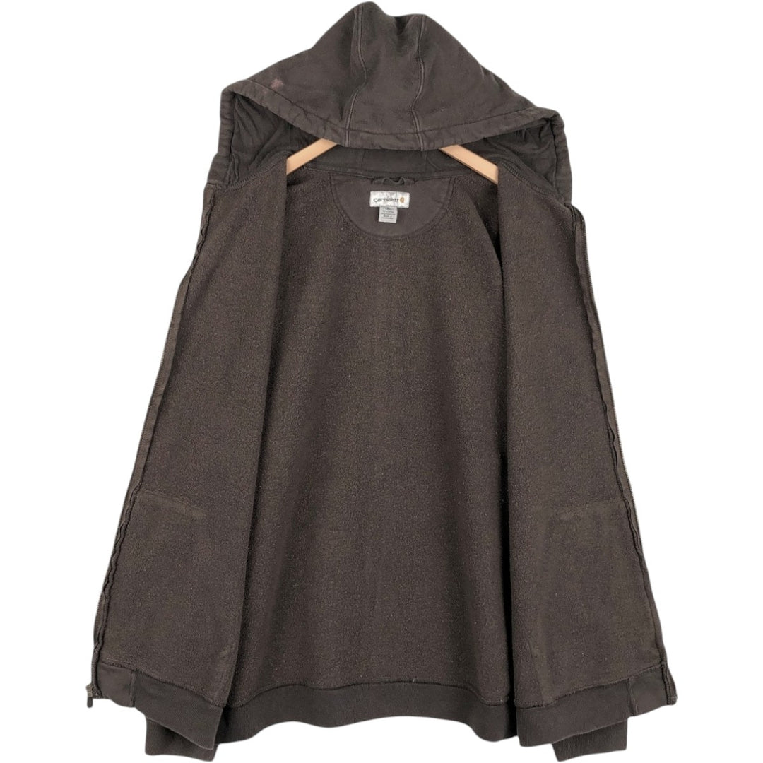 Carhartt TALL Sweat Full-Zip Hoodie (Men's Size L) cotton brown type Vintage Second Hand