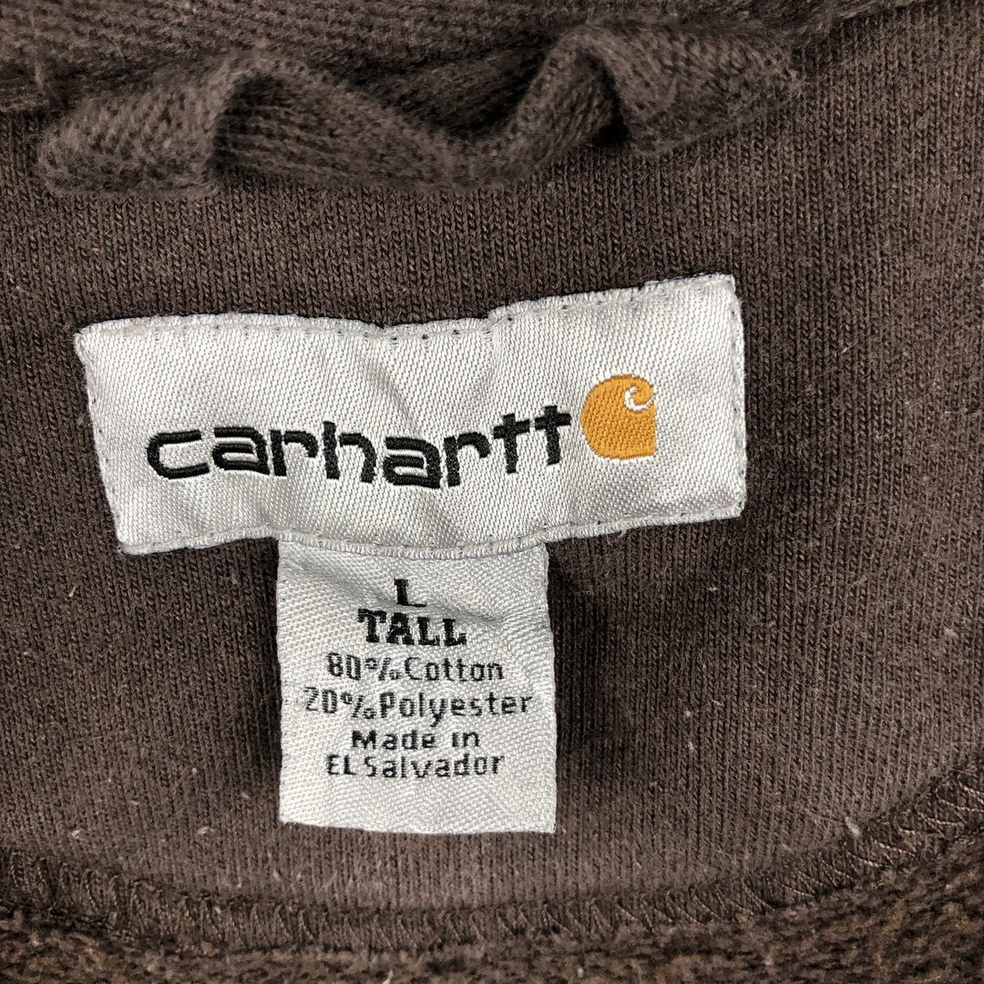 Carhartt TALL Sweat Full-Zip Hoodie (Men's Size L) cotton brown type Vintage Second Hand