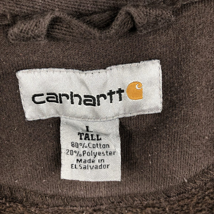 Carhartt TALL Sweat Full-Zip Hoodie (Men's Size L) cotton brown type Vintage Second Hand