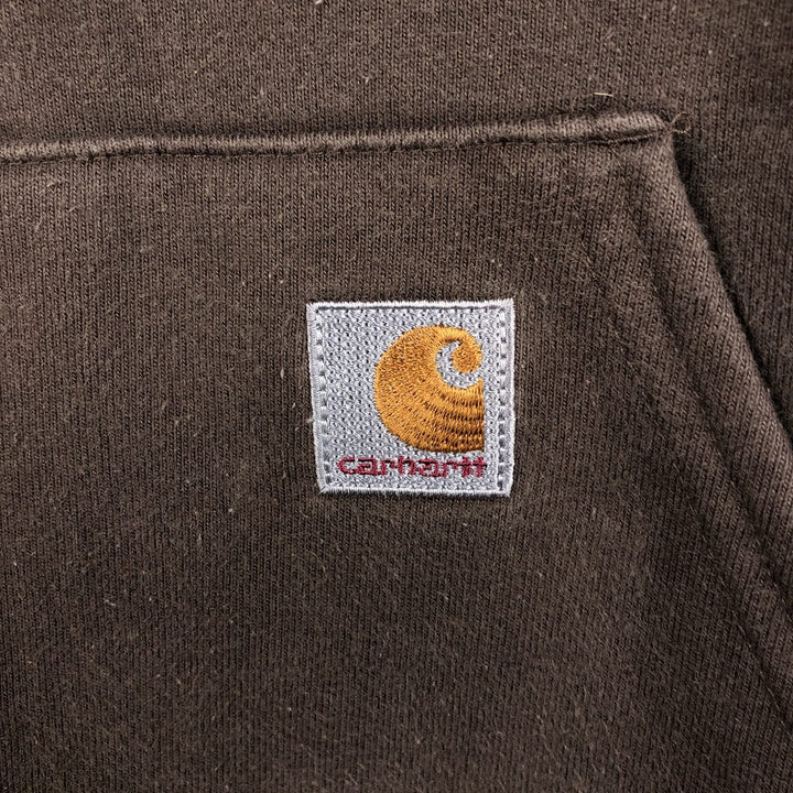 Carhartt TALL Sweat Full-Zip Hoodie (Men's Size L) cotton brown type Vintage Second Hand