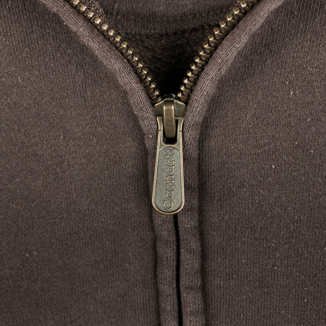 Carhartt TALL Sweat Full-Zip Hoodie (Men's Size L) cotton brown type Vintage Second Hand