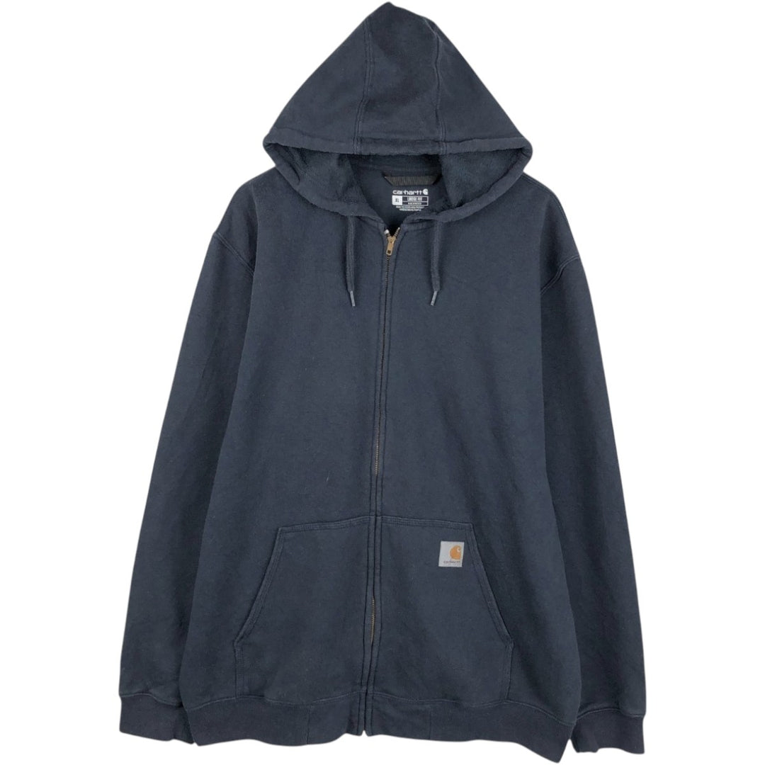 Carhartt Loose Fit Sweat Full Zip Hoodie, Men's XL cotton navy blue type Vintage Second Hand