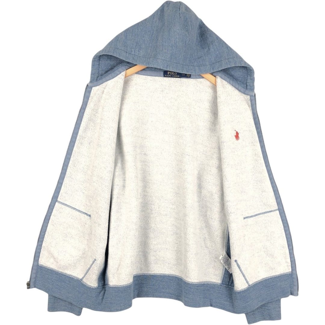 Ralph Lauren POLO RALPH LAUREN Sweat Full Zip Hoodie Men's L size cotton blue type Vintage Second Hand