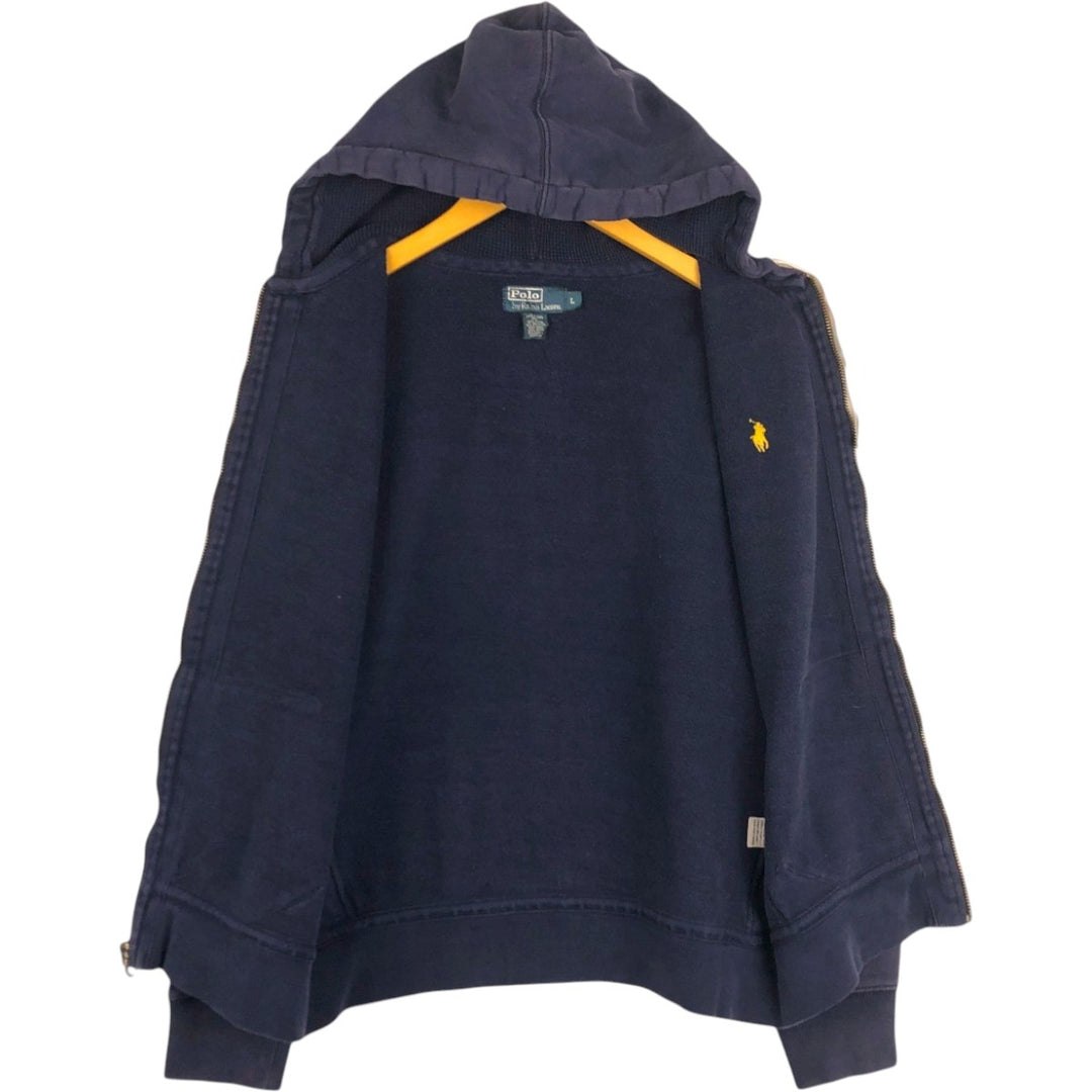 Ralph Lauren POLO by Ralph Lauren Sweat Full Zip Hoodie Men's L size cotton navy blue type Vintage Second Hand
