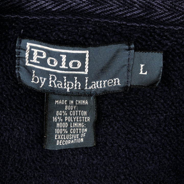 Ralph Lauren POLO by Ralph Lauren Sweat Full Zip Hoodie Men's L size cotton navy blue type Vintage Second Hand
