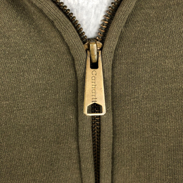 Carhartt Sweat Full Zip Hoodie Men's XL cotton Khaki type Vintage Second Hand