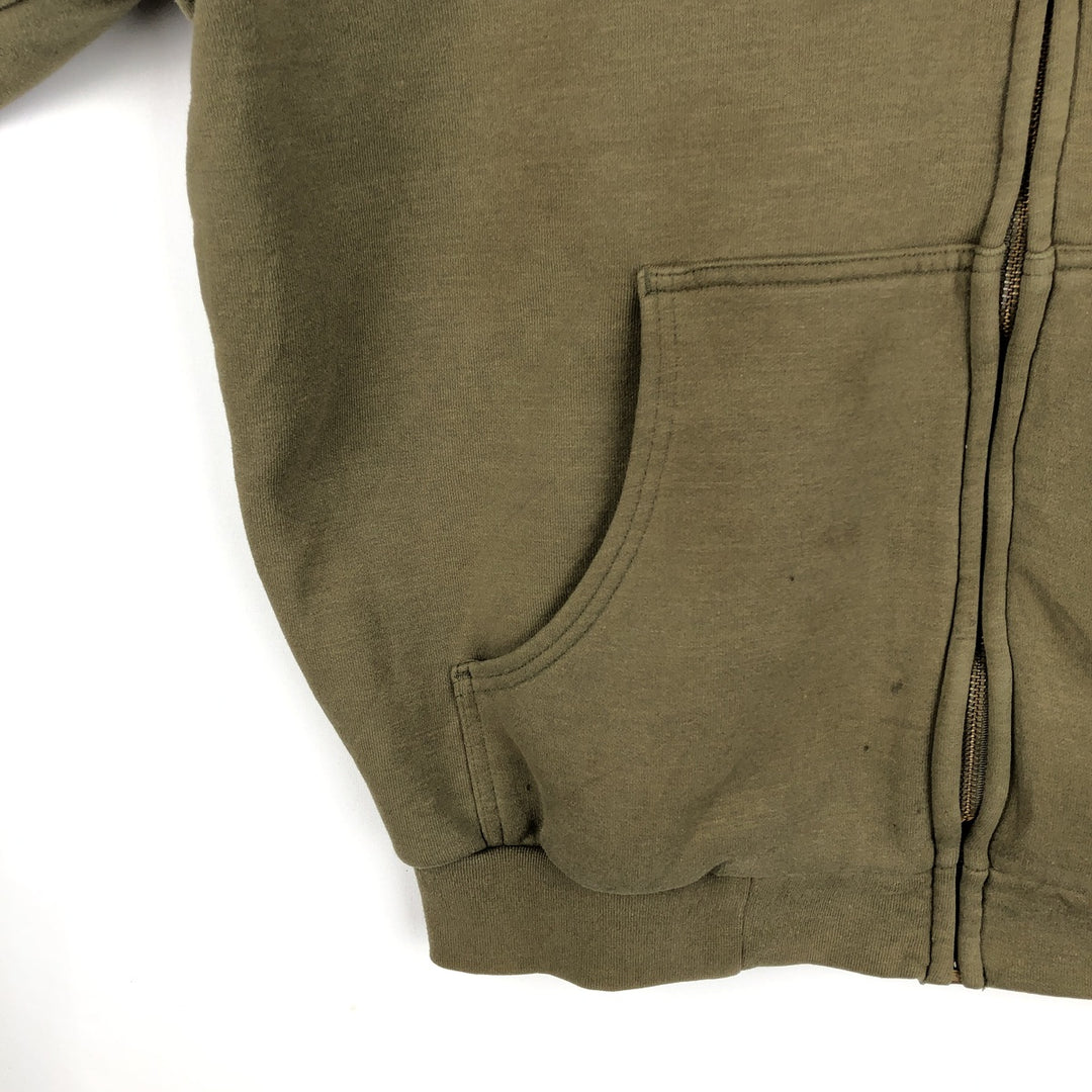 Carhartt Sweat Full Zip Hoodie Men's XL cotton Khaki type Vintage Second Hand