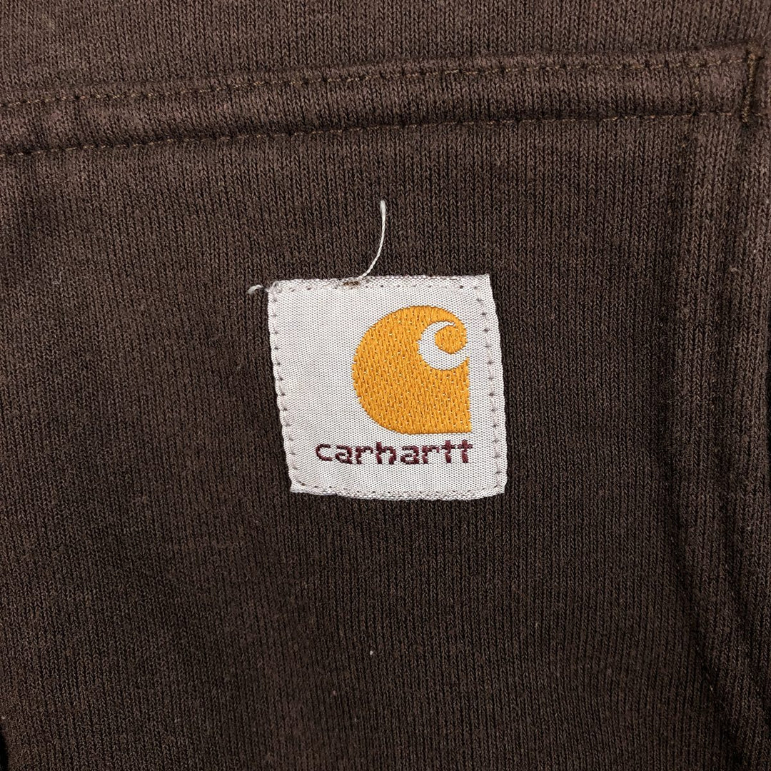 Carhartt Sweat Full Zip Hoodie Men's L size cotton brown type Vintage Second Hand