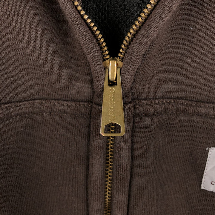 Carhartt Sweat Full Zip Hoodie Men's L size cotton brown type Vintage Second Hand