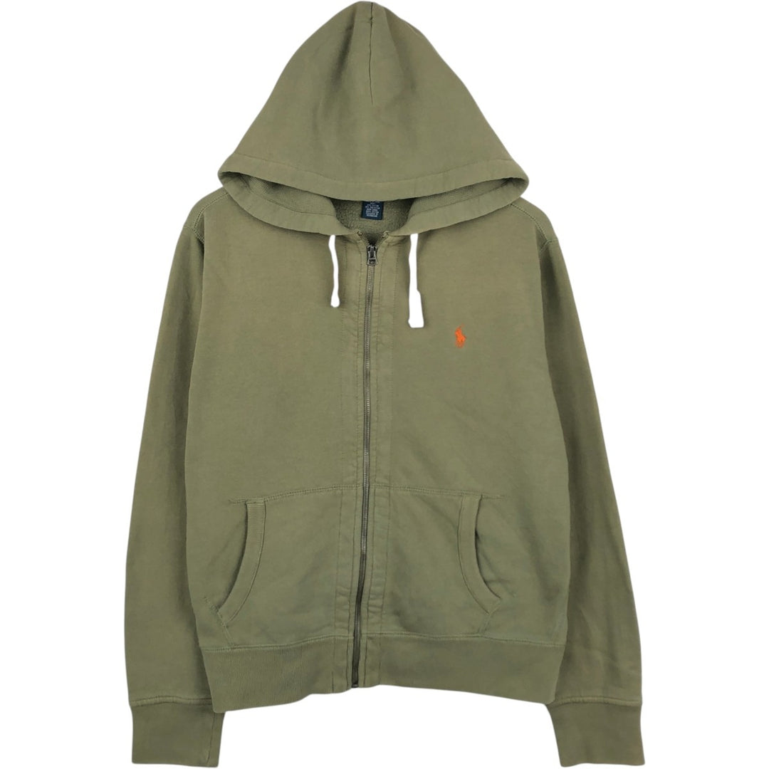 Ralph Lauren POLO by Ralph Lauren Sweatshirt Full-Zip Hoodie, Men's Size M (Equivalent), Long Sleeves cotton Khaki type Vintage Second Hand