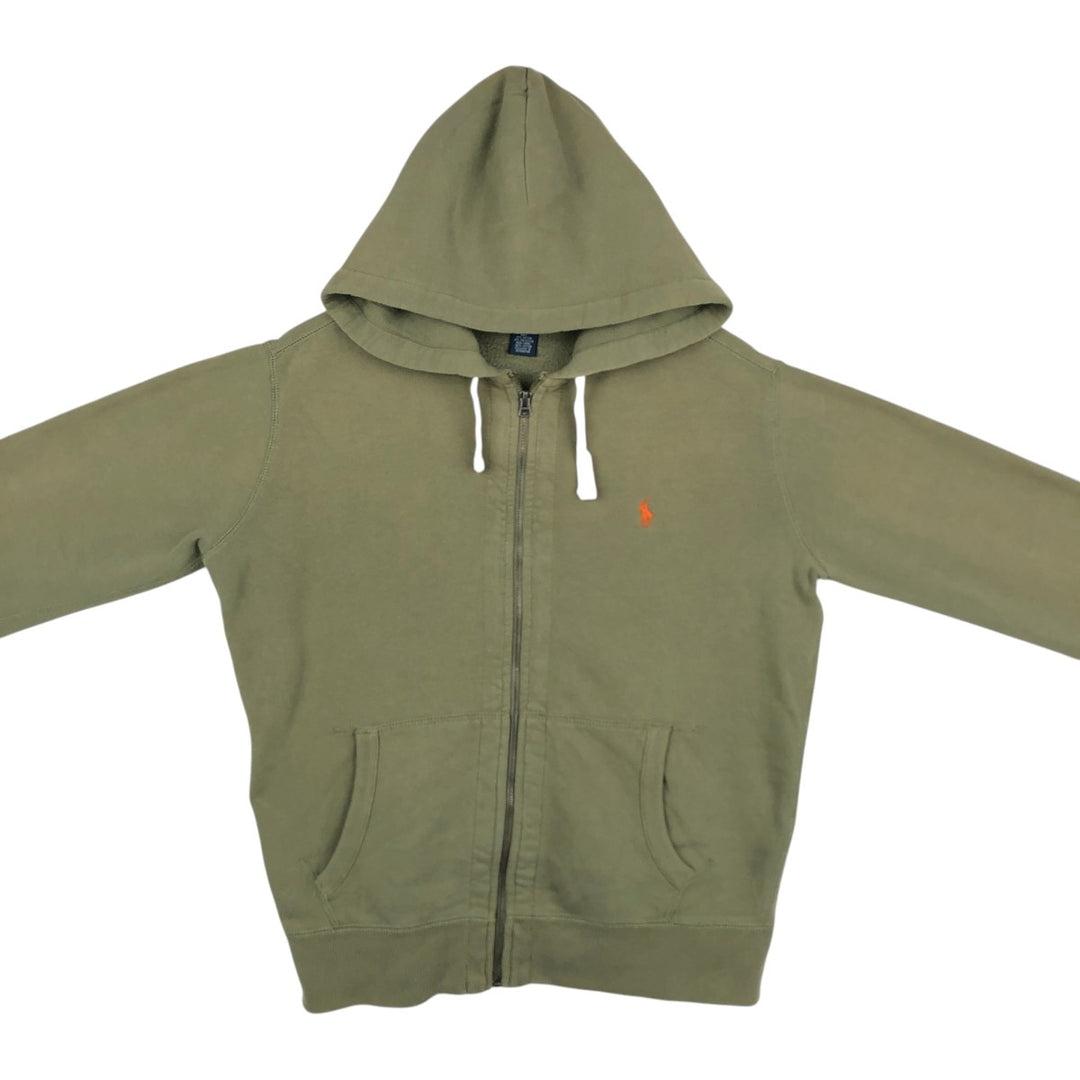 Ralph Lauren POLO by Ralph Lauren Sweatshirt Full-Zip Hoodie, Men's Size M (Equivalent), Long Sleeves cotton Khaki type Vintage Second Hand